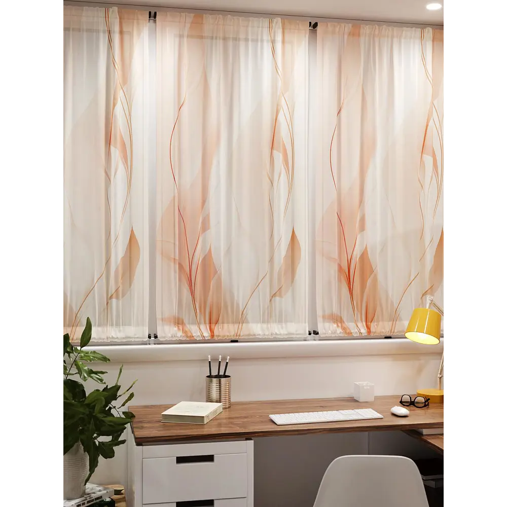 Фото 7 Тюль At home Базовая коллекция AT764161 на шторной ленте 140x100 см цвет бежевый Фото 7 Тюль At home Базовая коллекция AT764161 на шторной ленте 140x100 см цвет бежевый