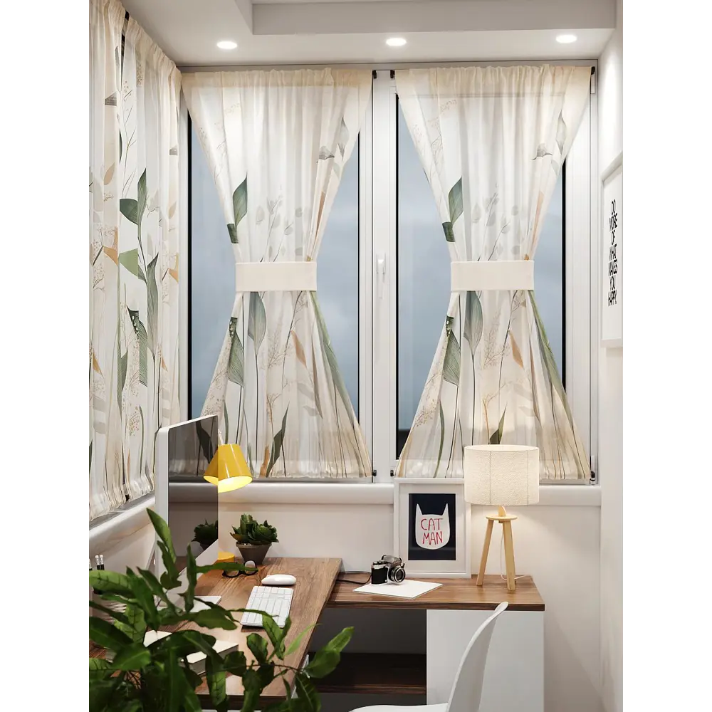 Фото 8 Тюль At home Базовая коллекция AT764159 на шторной ленте 140x100 см цвет бежевый Фото 8 Тюль At home Базовая коллекция AT764159 на шторной ленте 140x100 см цвет бежевый