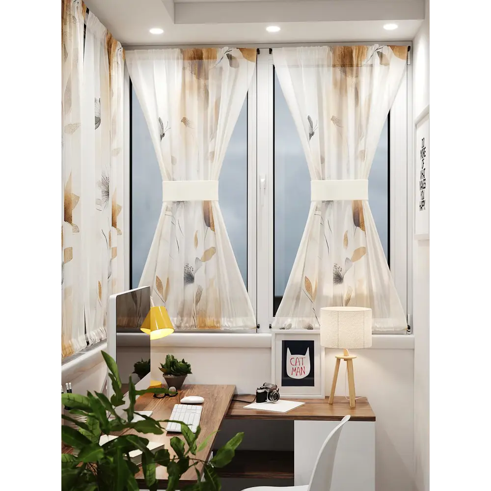 Фото 8 Тюль At home Базовая коллекция AT764156 на шторной ленте 140x100 см цвет бежевый Фото 8 Тюль At home Базовая коллекция AT764156 на шторной ленте 140x100 см цвет бежевый