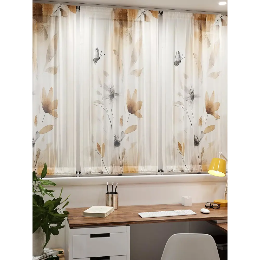 Фото 7 Тюль At home Базовая коллекция AT764156 на шторной ленте 140x100 см цвет бежевый Фото 7 Тюль At home Базовая коллекция AT764156 на шторной ленте 140x100 см цвет бежевый
