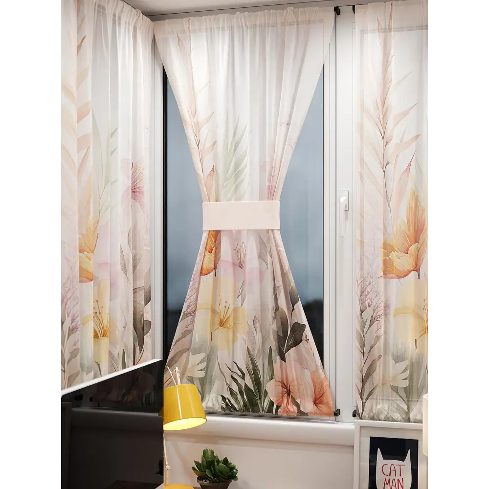 Фото 9 Тюль At home Базовая коллекция AT764152 на шторной ленте 140x100 см цвет бежевый Фото 9 Тюль At home Базовая коллекция AT764152 на шторной ленте 140x100 см цвет бежевый