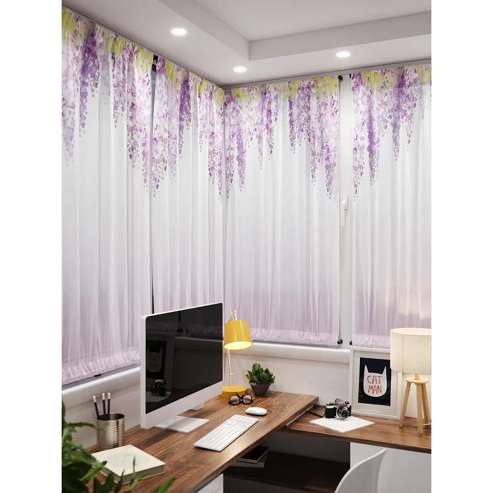 Фото 4 Тюль At home Базовая коллекция AT764118 на шторной ленте 140x100 см цвет белый Фото 4 Тюль At home Базовая коллекция AT764118 на шторной ленте 140x100 см цвет белый
