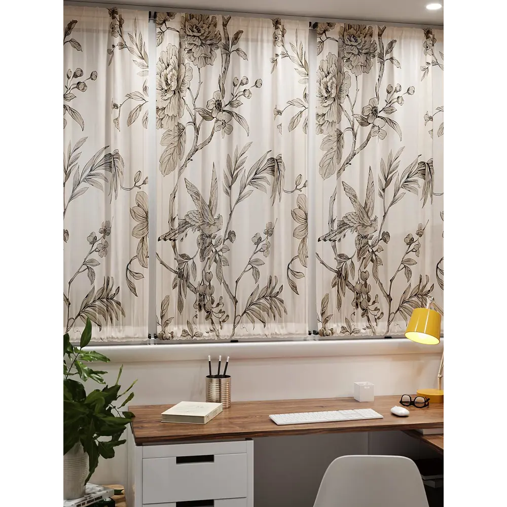 Фото 7 Тюль At home Базовая коллекция AT764109 на шторной ленте 140x100 см цвет бежевый Фото 7 Тюль At home Базовая коллекция AT764109 на шторной ленте 140x100 см цвет бежевый