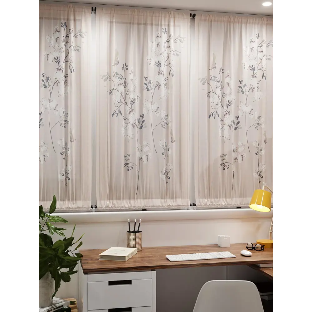 Фото 7 Тюль At home Базовая коллекция AT764009 на шторной ленте 140x100 см цвет бежевый Фото 7 Тюль At home Базовая коллекция AT764009 на шторной ленте 140x100 см цвет бежевый