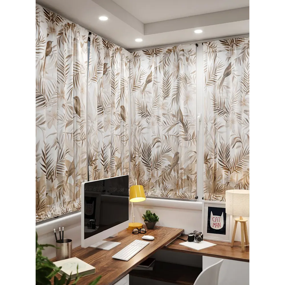 Фото 4 Тюль At home Базовая коллекция AT764063 на шторной ленте 140x100 см цвет бежевый Фото 4 Тюль At home Базовая коллекция AT764063 на шторной ленте 140x100 см цвет бежевый