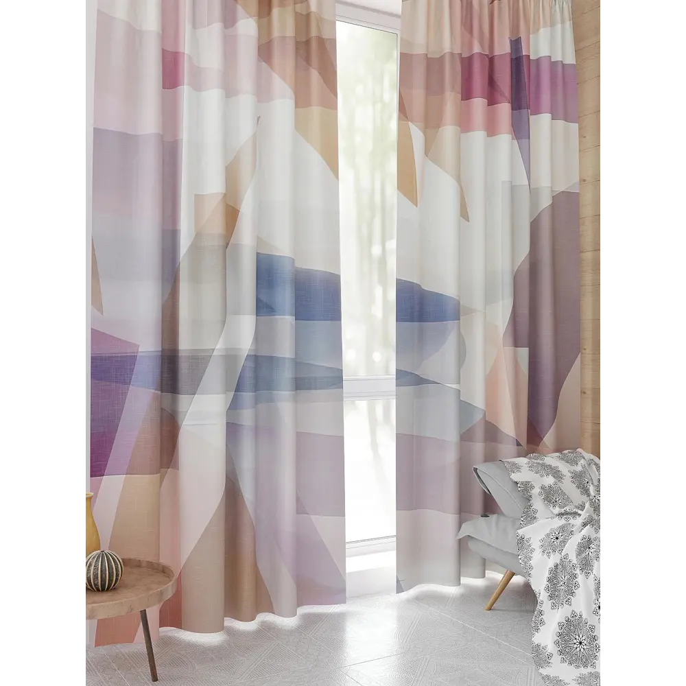 Фото 4 Комплект штор At home Базовая коллекция AT944361 на шторной ленте 230x150 см цвет бежевый Фото 4 Комплект штор At home Базовая коллекция AT944361 на шторной ленте 230x150 см цвет бежевый