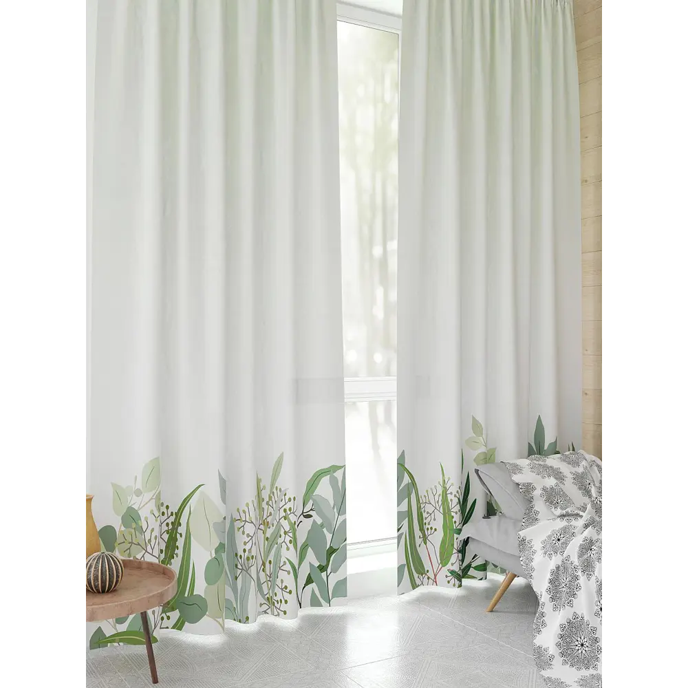 Фото 4 Комплект штор At home Базовая коллекция AT944356 на шторной ленте 230x150 см цвет белый Фото 4 Комплект штор At home Базовая коллекция AT944356 на шторной ленте 230x150 см цвет белый
