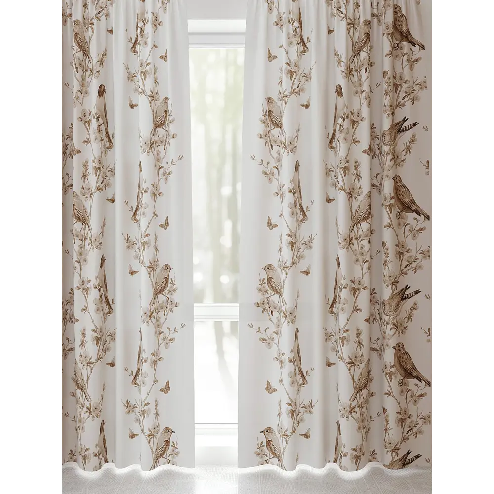 Фото 2 Комплект штор At home Базовая коллекция AT944305 на шторной ленте 230x150 см цвет бежевый Фото 2 Комплект штор At home Базовая коллекция AT944305 на шторной ленте 230x150 см цвет бежевый