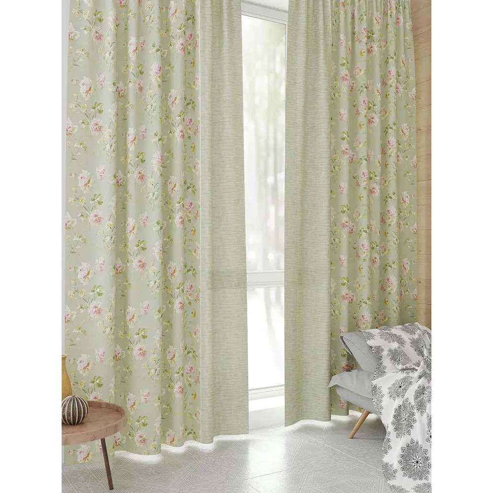 Фото 4 Комплект штор At home Базовая коллекция AT944300 на шторной ленте 230x150 см цвет зеленый Фото 4 Комплект штор At home Базовая коллекция AT944300 на шторной ленте 230x150 см цвет зеленый