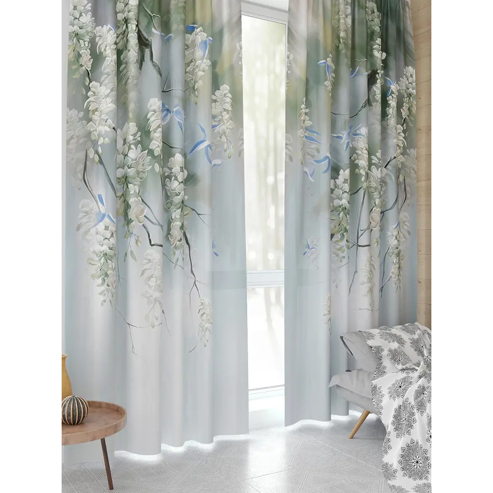 Фото 4 Комплект штор At home Базовая коллекция AT944298 на шторной ленте 230x150 см цвет белый