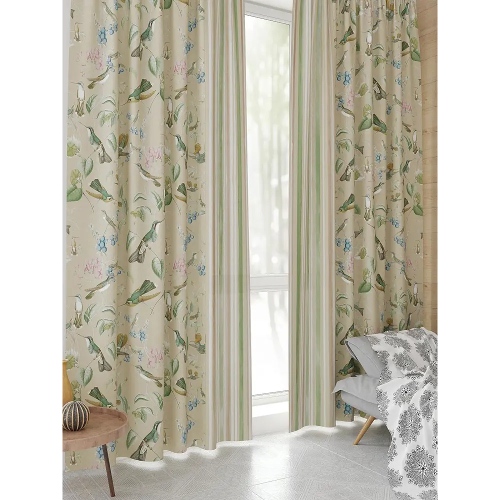 Фото 4 Комплект штор At home Базовая коллекция AT944269 на шторной ленте 230x150 см цвет бежевый Фото 4 Комплект штор At home Базовая коллекция AT944269 на шторной ленте 230x150 см цвет бежевый