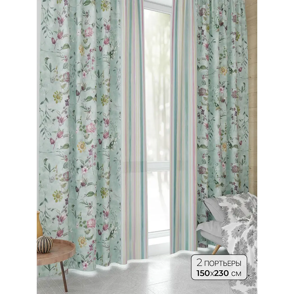 Фото Комплект штор At home Базовая коллекция AT944268 на шторной ленте 230x150 см цвет белый Фото Комплект штор At home Базовая коллекция AT944268 на шторной ленте 230x150 см цвет белый