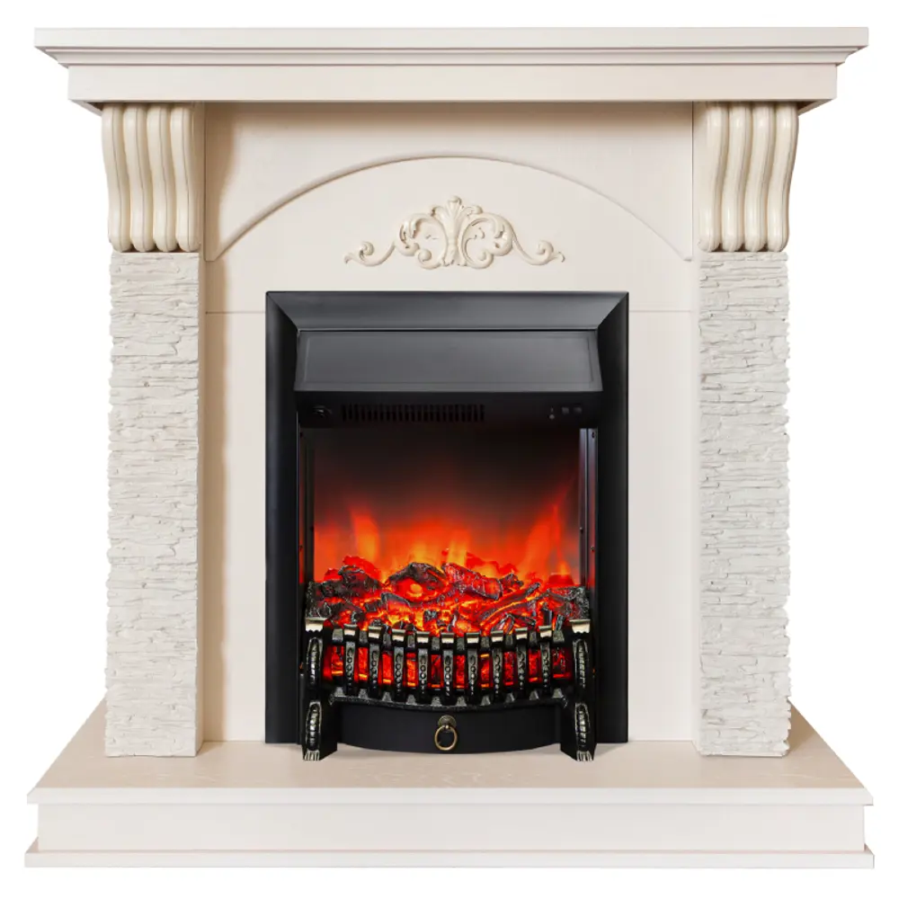Фото Каминокомплект Realflame Corfino STD/18 WT + Fobos Lux BL цвет Айвори Фото Каминокомплект Realflame Corfino STD/18 WT + Fobos Lux BL цвет Айвори