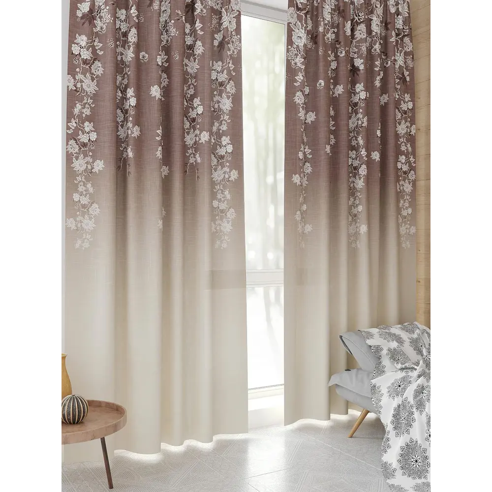 Фото 4 Комплект штор At home Базовая коллекция AT944228 на шторной ленте 230x150 см цвет бежевый Фото 4 Комплект штор At home Базовая коллекция AT944228 на шторной ленте 230x150 см цвет бежевый