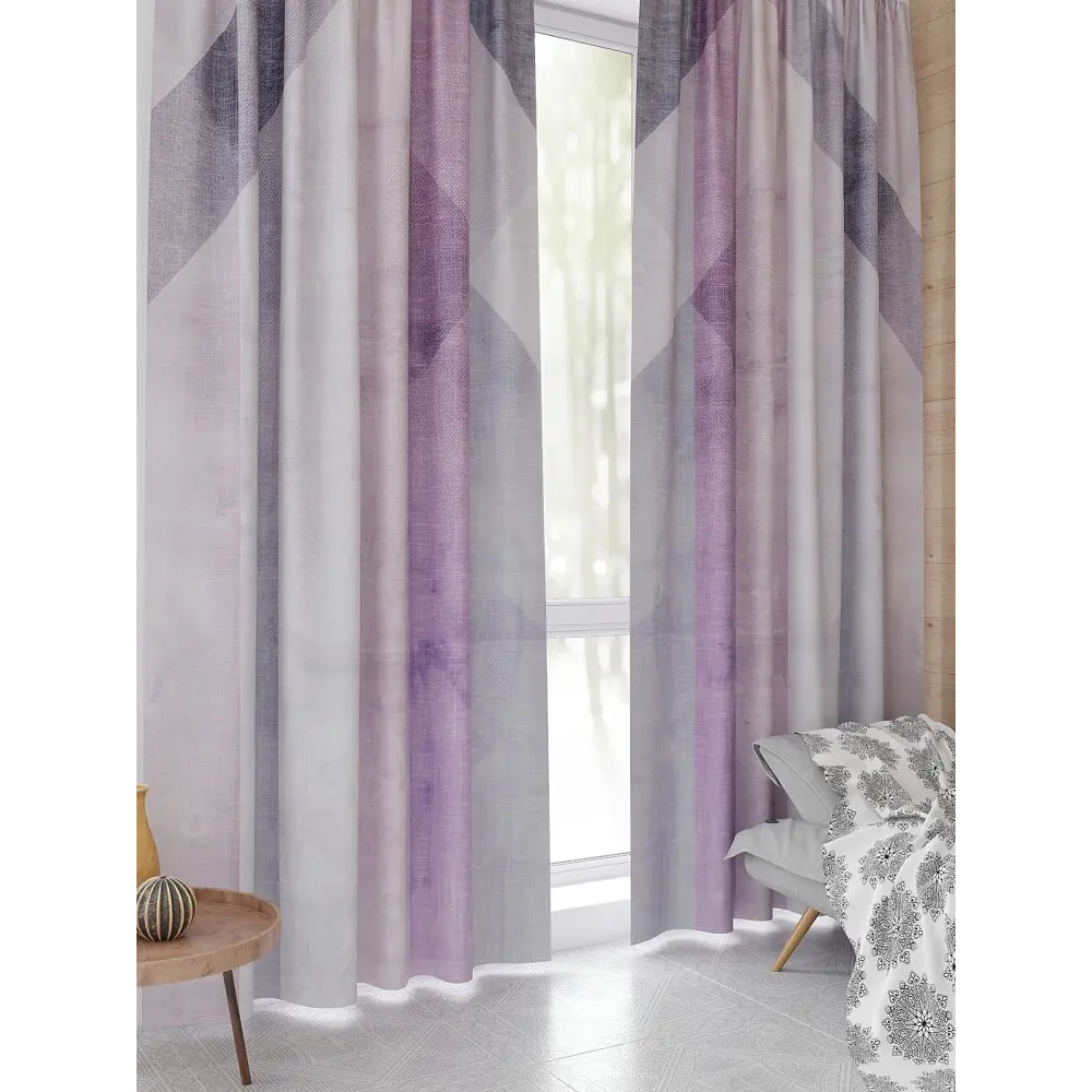 Фото 4 Комплект штор At home Базовая коллекция AT944205 на шторной ленте 230x150 см цвет фиолетовый Фото 4 Комплект штор At home Базовая коллекция AT944205 на шторной ленте 230x150 см цвет фиолетовый
