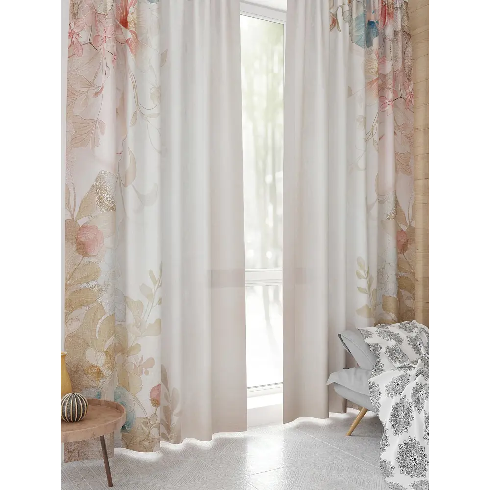 Фото 4 Комплект штор At home Базовая коллекция AT944188 на шторной ленте 230x150 см цвет бежевый Фото 4 Комплект штор At home Базовая коллекция AT944188 на шторной ленте 230x150 см цвет бежевый