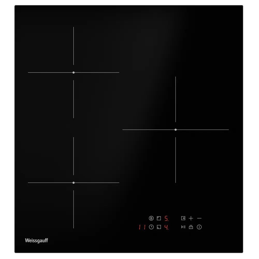 Фото Индукционная варочная панель Weissgauff HI 430 BM 45 см 3 конфорки цвет черный