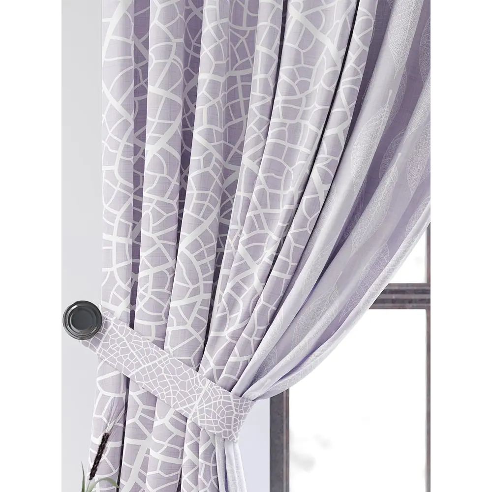 Фото 2 Комплект штор At home Базовая коллекция AT954093 на шторной ленте 270x220 см цвет фиолетовый Фото 2 Комплект штор At home Базовая коллекция AT954093 на шторной ленте 270x220 см цвет фиолетовый