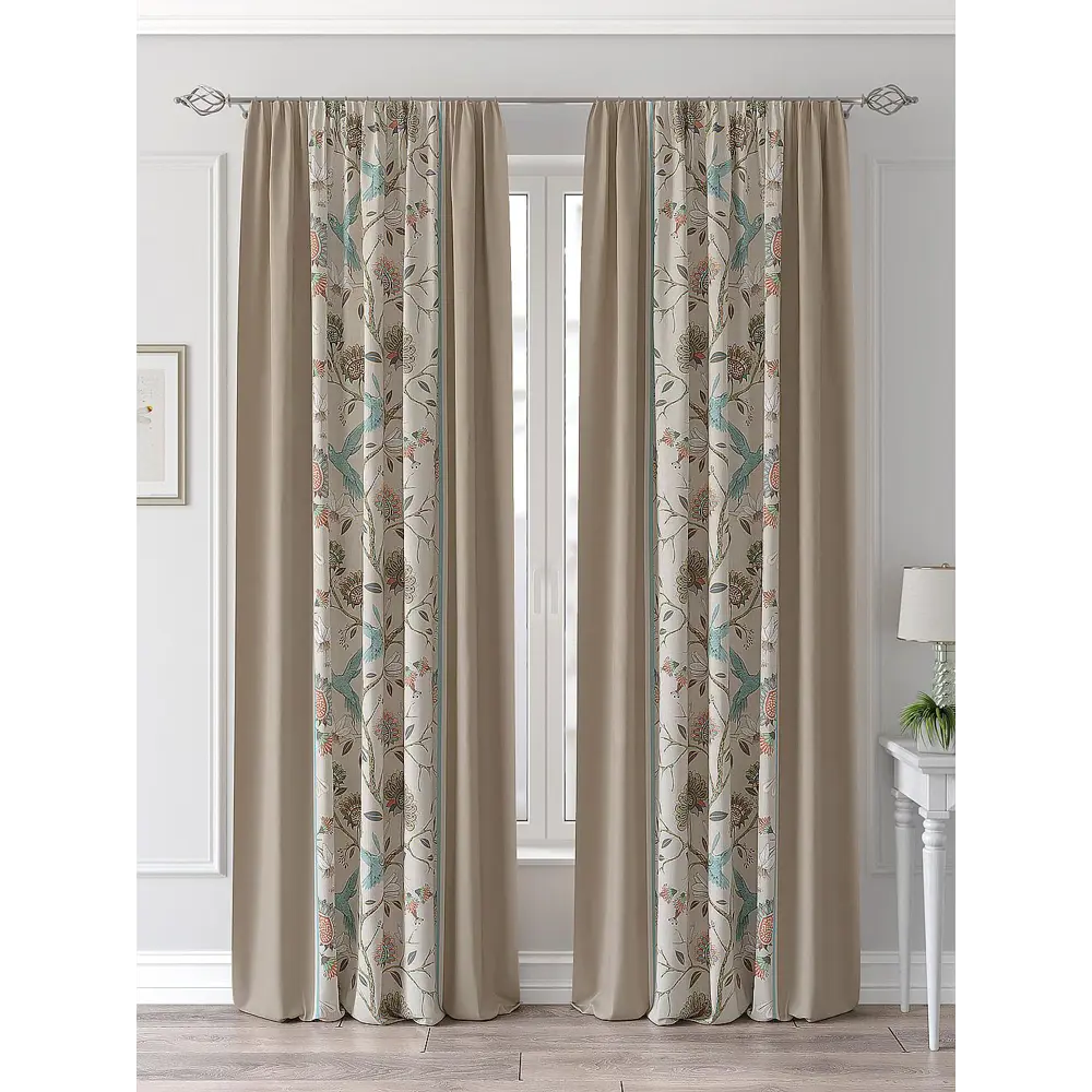 Фото 3 Комплект штор At home Базовая коллекция AT901364 на шторной ленте 250x150 см цвет бежевый Фото 3 Комплект штор At home Базовая коллекция AT901364 на шторной ленте 250x150 см цвет бежевый