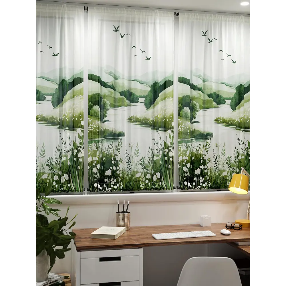 Фото 7 Тюль At home Базовая коллекция AT764097 на шторной ленте 140x100 см цвет белый Фото 7 Тюль At home Базовая коллекция AT764097 на шторной ленте 140x100 см цвет белый