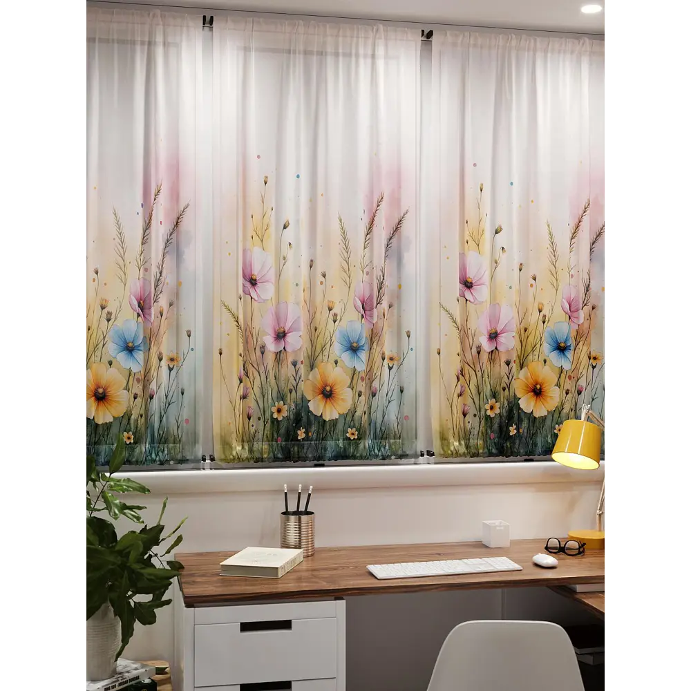 Фото 7 Тюль At home Базовая коллекция AT764098 на шторной ленте 140x100 см цвет бежевый Фото 7 Тюль At home Базовая коллекция AT764098 на шторной ленте 140x100 см цвет бежевый