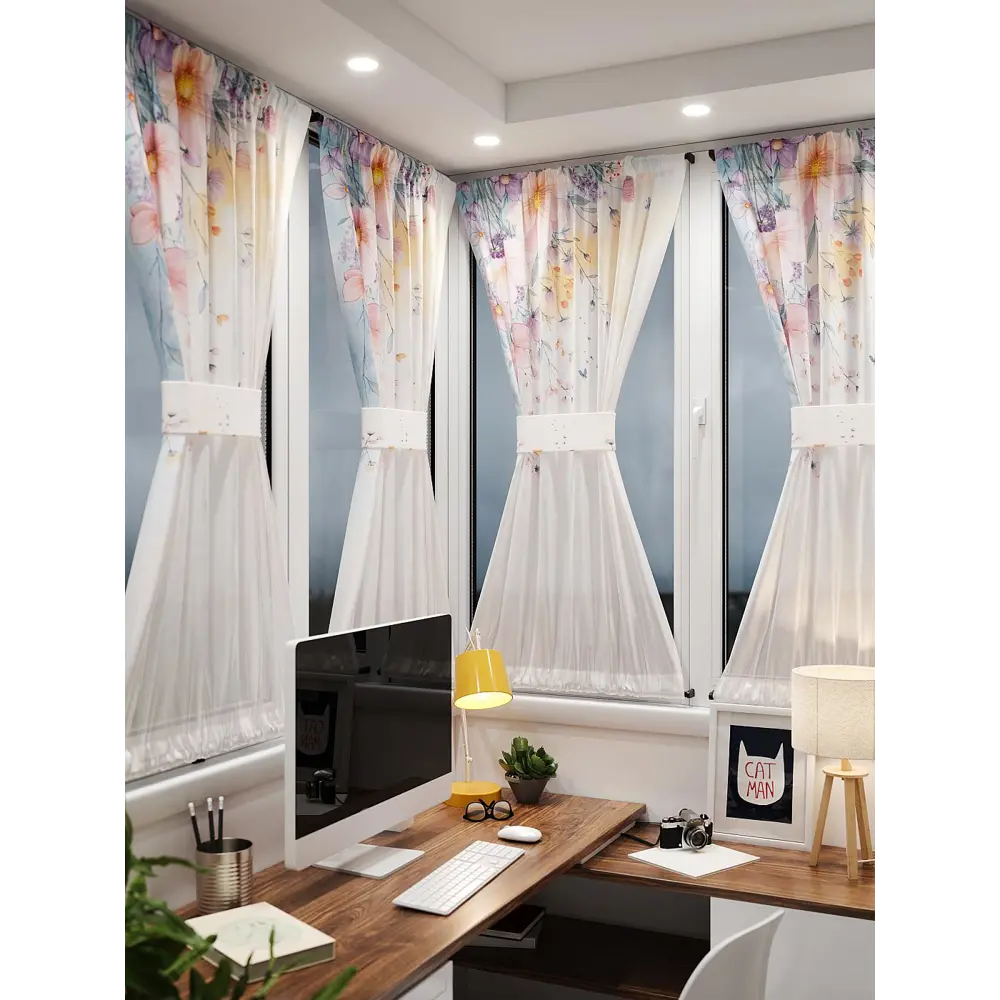 Фото 2 Тюль At home Базовая коллекция AT764099 на шторной ленте 140x100 см цвет белый Фото 2 Тюль At home Базовая коллекция AT764099 на шторной ленте 140x100 см цвет белый