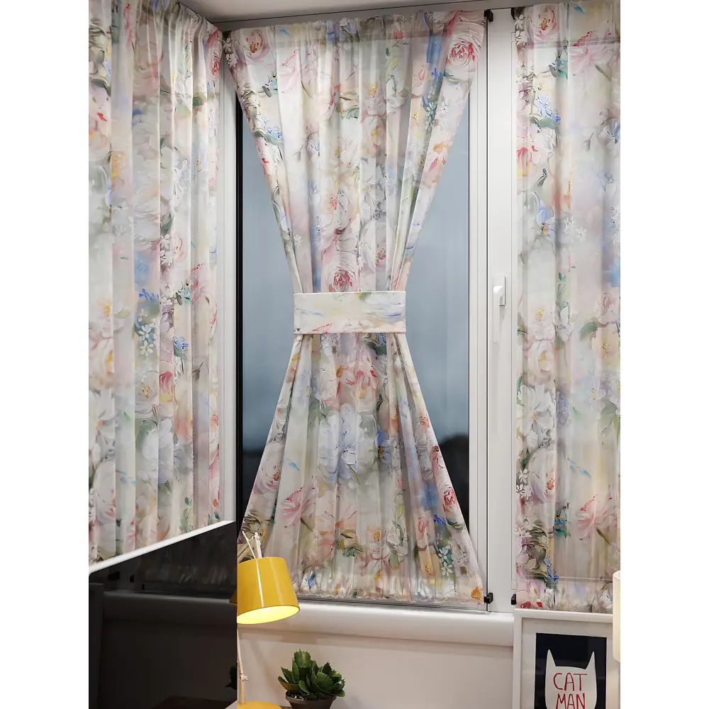 Фото 9 Тюль At home Базовая коллекция AT764101 на шторной ленте 140x100 см цвет бежевый