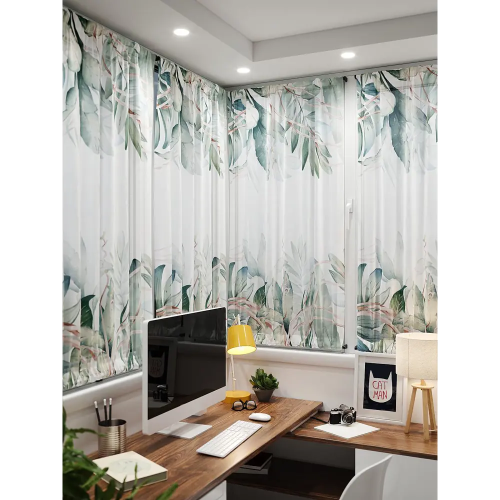 Фото 4 Тюль At home Базовая коллекция AT764110 на шторной ленте 140x100 см цвет белый Фото 4 Тюль At home Базовая коллекция AT764110 на шторной ленте 140x100 см цвет белый