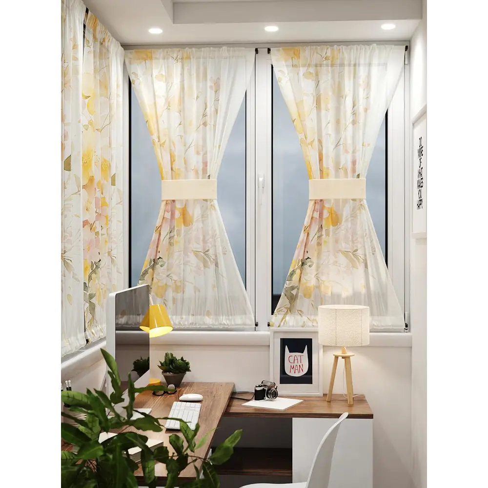 Фото 8 Тюль At home Базовая коллекция AT764066 на шторной ленте 140x100 см цвет белый Фото 8 Тюль At home Базовая коллекция AT764066 на шторной ленте 140x100 см цвет белый