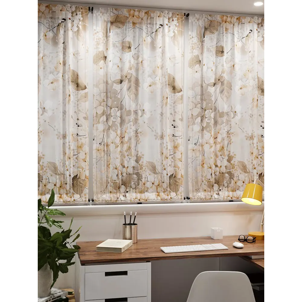 Фото 7 Тюль At home Базовая коллекция AT764067 на шторной ленте 140x100 см цвет бежевый Фото 7 Тюль At home Базовая коллекция AT764067 на шторной ленте 140x100 см цвет бежевый