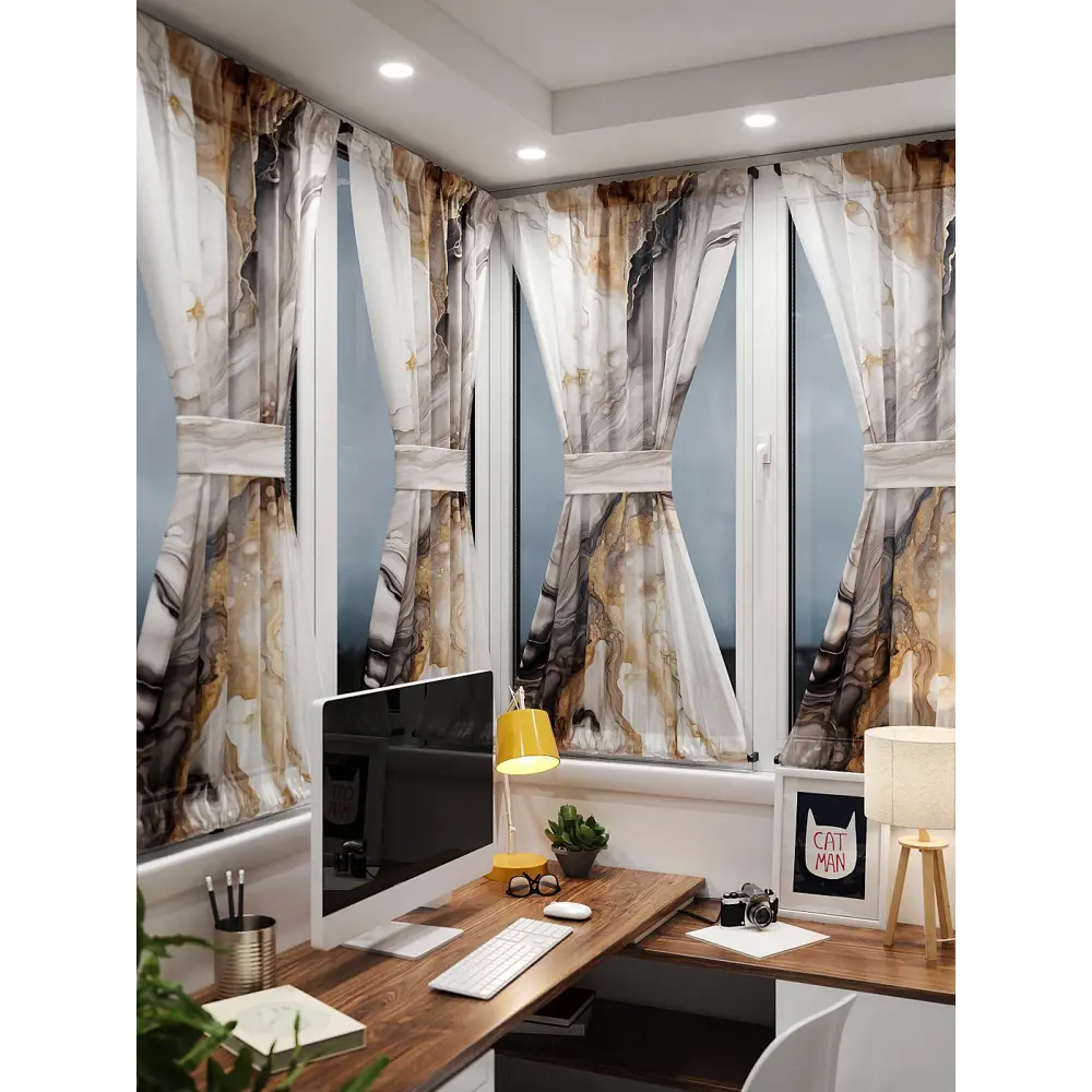 Фото 2 Тюль At home Базовая коллекция AT764069 на шторной ленте 140x100 см цвет бежевый Фото 2 Тюль At home Базовая коллекция AT764069 на шторной ленте 140x100 см цвет бежевый
