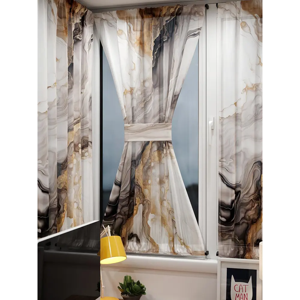 Фото 9 Тюль At home Базовая коллекция AT764069 на шторной ленте 140x100 см цвет бежевый Фото 9 Тюль At home Базовая коллекция AT764069 на шторной ленте 140x100 см цвет бежевый