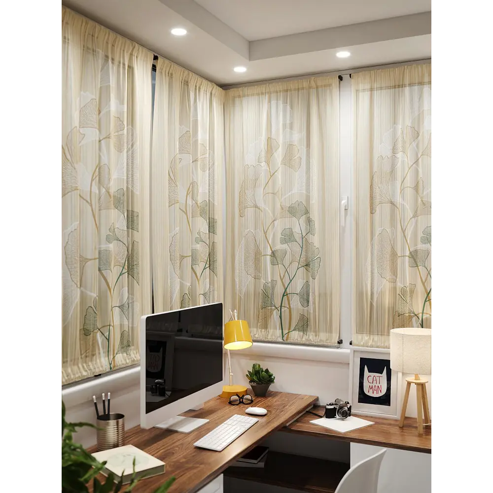 Фото 4 Тюль At home Базовая коллекция AT764071 на шторной ленте 140x100 см цвет бежевый Фото 4 Тюль At home Базовая коллекция AT764071 на шторной ленте 140x100 см цвет бежевый