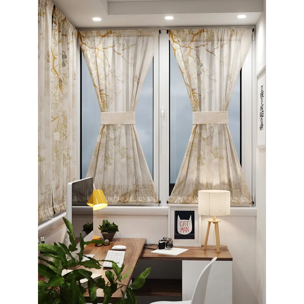 Фото 8 Тюль At home Базовая коллекция AT764074 на шторной ленте 140x100 см цвет бежевый Фото 8 Тюль At home Базовая коллекция AT764074 на шторной ленте 140x100 см цвет бежевый