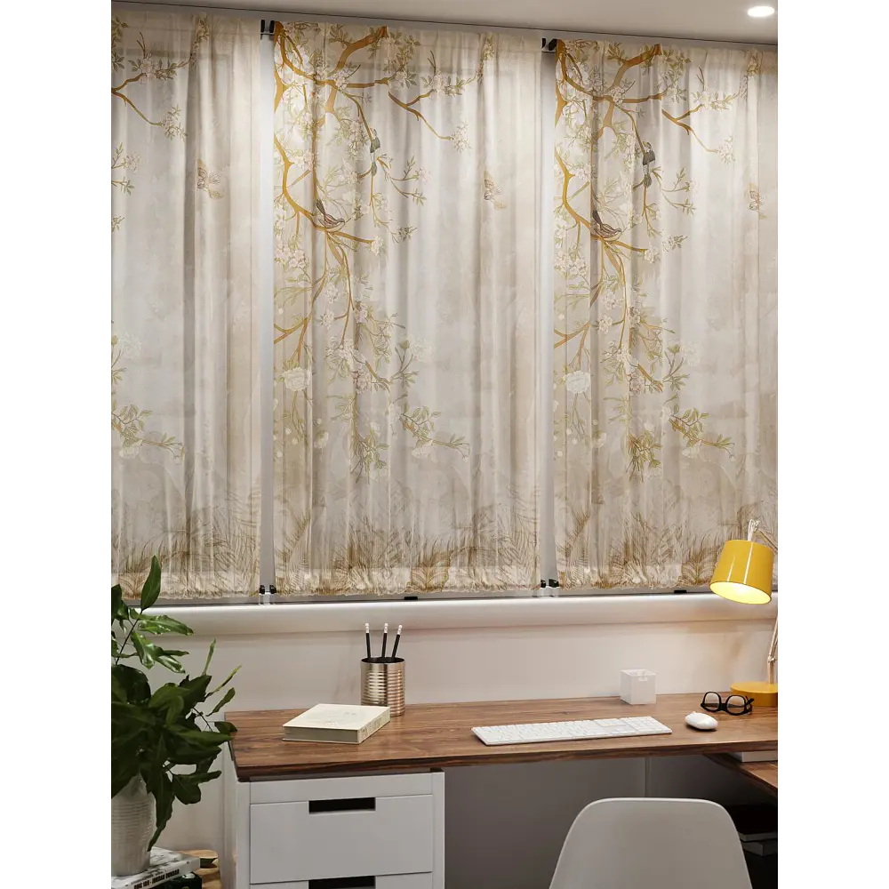 Фото 7 Тюль At home Базовая коллекция AT764074 на шторной ленте 140x100 см цвет бежевый Фото 7 Тюль At home Базовая коллекция AT764074 на шторной ленте 140x100 см цвет бежевый