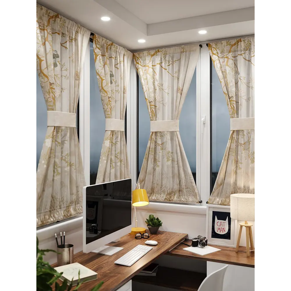 Фото 2 Тюль At home Базовая коллекция AT764074 на шторной ленте 140x100 см цвет бежевый Фото 2 Тюль At home Базовая коллекция AT764074 на шторной ленте 140x100 см цвет бежевый