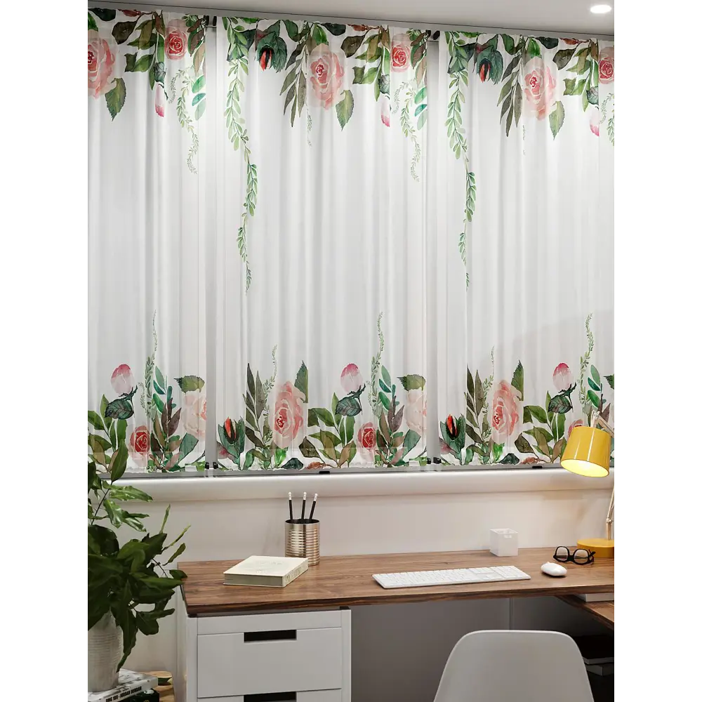 Фото 7 Тюль At home Базовая коллекция AT764005 на шторной ленте 140x100 см цвет белый Фото 7 Тюль At home Базовая коллекция AT764005 на шторной ленте 140x100 см цвет белый