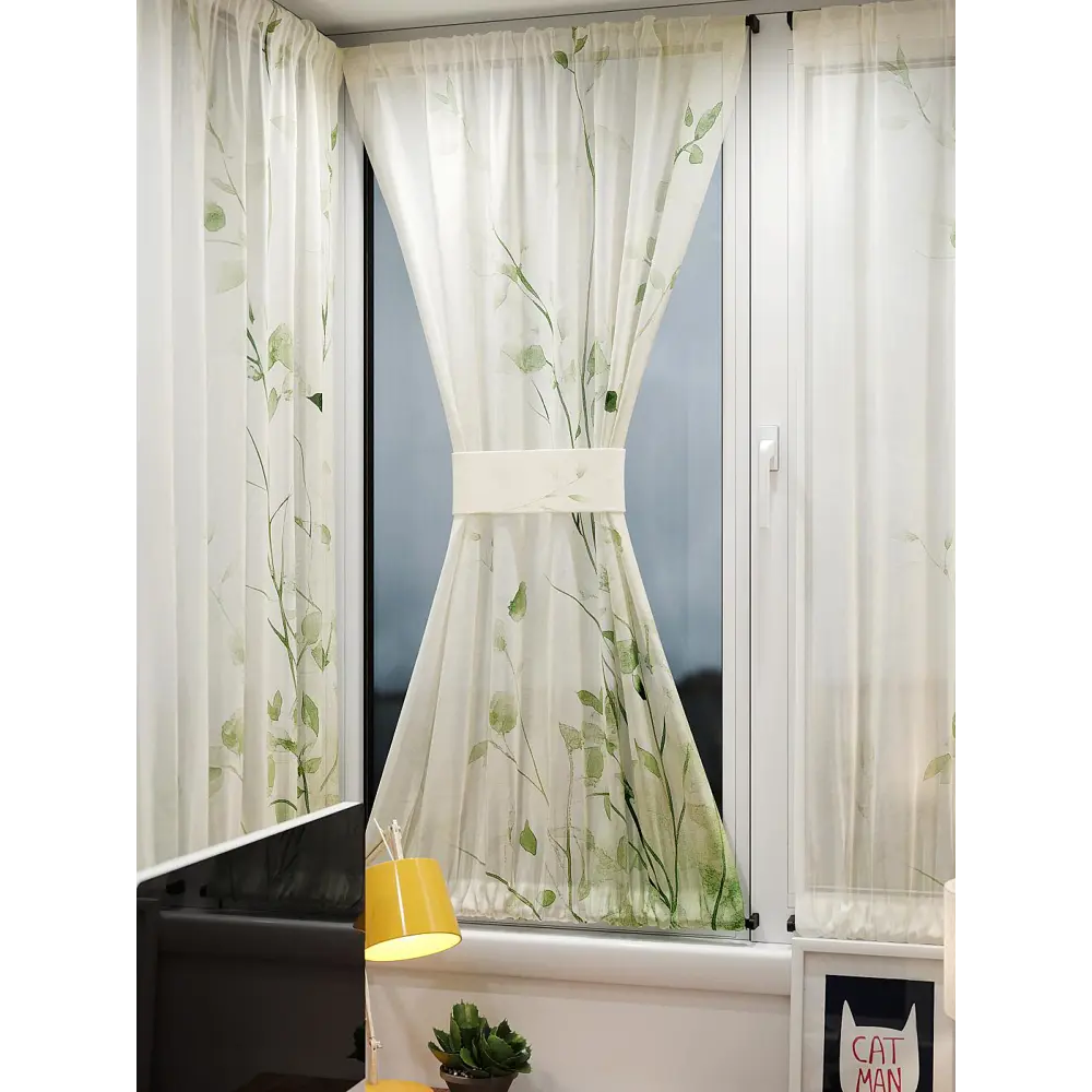 Фото 9 Тюль At home Базовая коллекция AT764006 на шторной ленте 140x100 см цвет бежевый Фото 9 Тюль At home Базовая коллекция AT764006 на шторной ленте 140x100 см цвет бежевый
