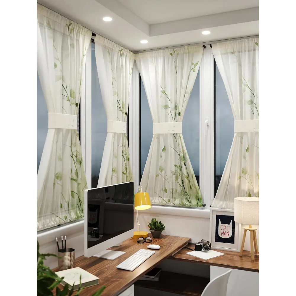 Фото 2 Тюль At home Базовая коллекция AT764006 на шторной ленте 140x100 см цвет бежевый Фото 2 Тюль At home Базовая коллекция AT764006 на шторной ленте 140x100 см цвет бежевый