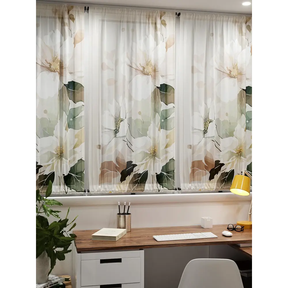 Фото 7 Тюль At home Базовая коллекция AT764007 на шторной ленте 140x100 см цвет бежевый Фото 7 Тюль At home Базовая коллекция AT764007 на шторной ленте 140x100 см цвет бежевый