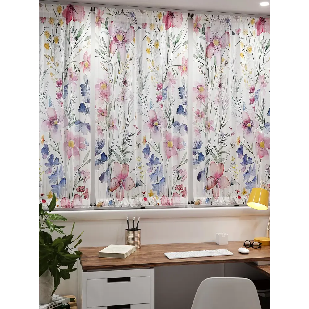Фото 7 Тюль At home Базовая коллекция AT764008 на шторной ленте 140x100 см цвет розовый Фото 7 Тюль At home Базовая коллекция AT764008 на шторной ленте 140x100 см цвет розовый