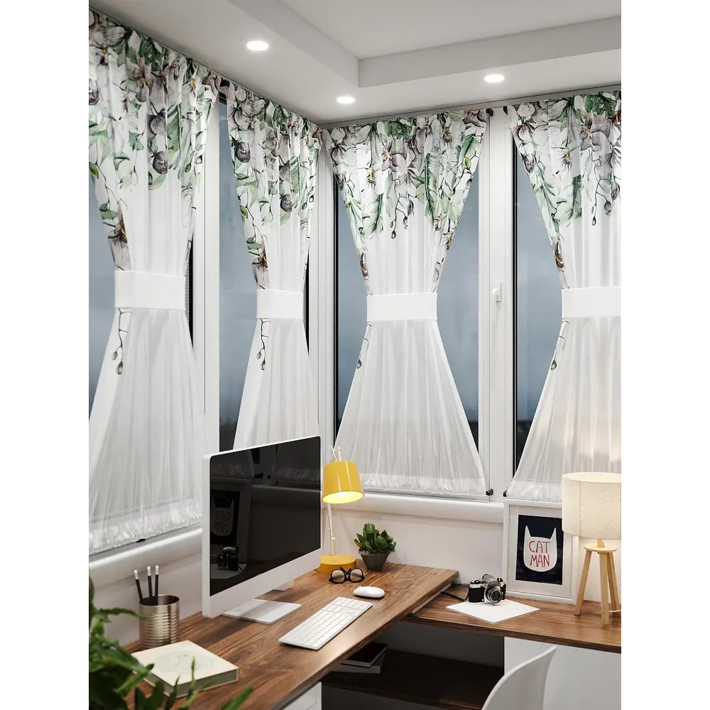 Фото 2 Тюль At home Базовая коллекция AT764012 на шторной ленте 140x100 см цвет белый Фото 2 Тюль At home Базовая коллекция AT764012 на шторной ленте 140x100 см цвет белый