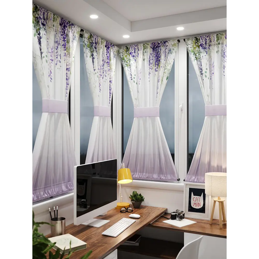 Фото 2 Тюль At home Базовая коллекция AT764014 на шторной ленте 140x100 см цвет белый Фото 2 Тюль At home Базовая коллекция AT764014 на шторной ленте 140x100 см цвет белый