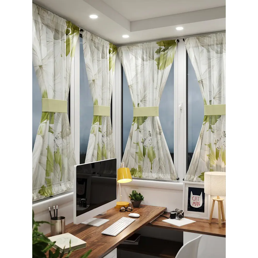 Фото 2 Тюль At home Базовая коллекция AT764017 на шторной ленте 140x100 см цвет бежевый Фото 2 Тюль At home Базовая коллекция AT764017 на шторной ленте 140x100 см цвет бежевый