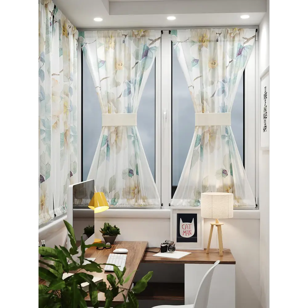 Фото 8 Тюль At home Базовая коллекция AT764018 на шторной ленте 140x100 см цвет бежевый Фото 8 Тюль At home Базовая коллекция AT764018 на шторной ленте 140x100 см цвет бежевый