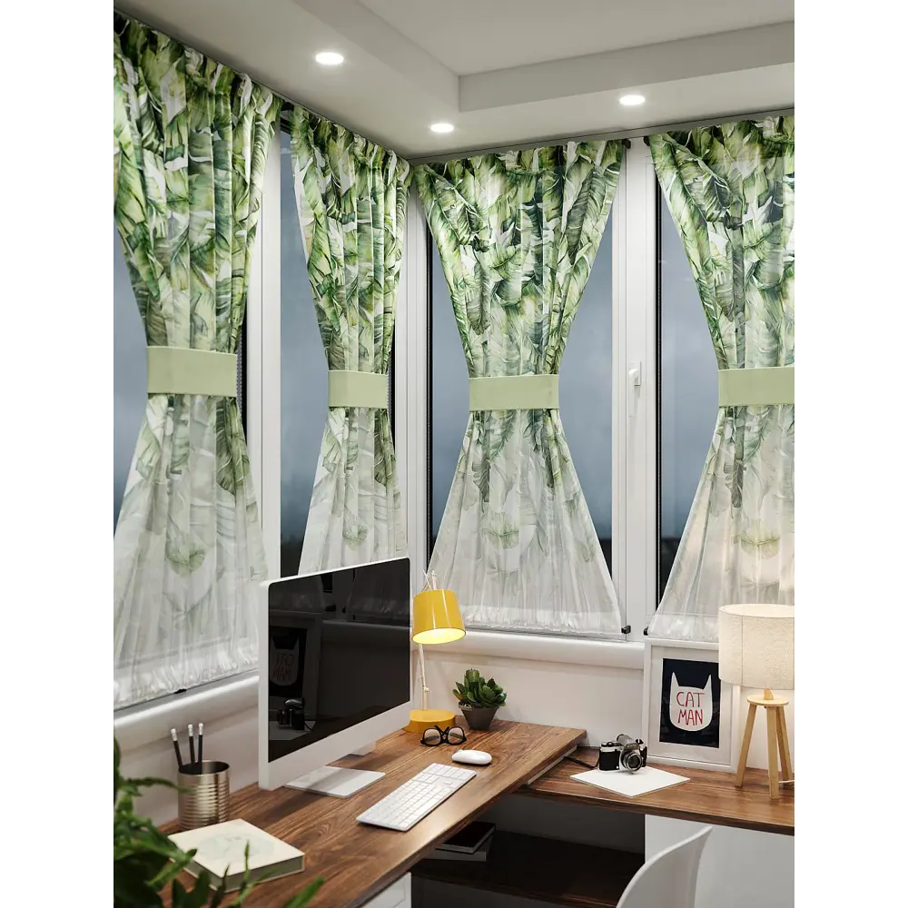 Фото 2 Тюль At home Базовая коллекция AT764019 на шторной ленте 140x100 см цвет бежевый Фото 2 Тюль At home Базовая коллекция AT764019 на шторной ленте 140x100 см цвет бежевый