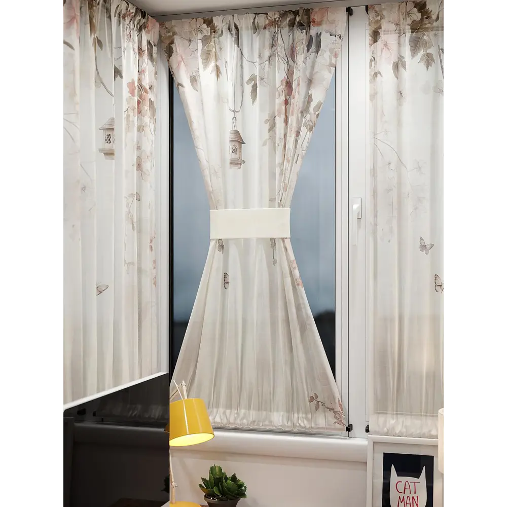 Фото 9 Тюль At home Базовая коллекция AT764020 на шторной ленте 140x100 см цвет бежевый Фото 9 Тюль At home Базовая коллекция AT764020 на шторной ленте 140x100 см цвет бежевый