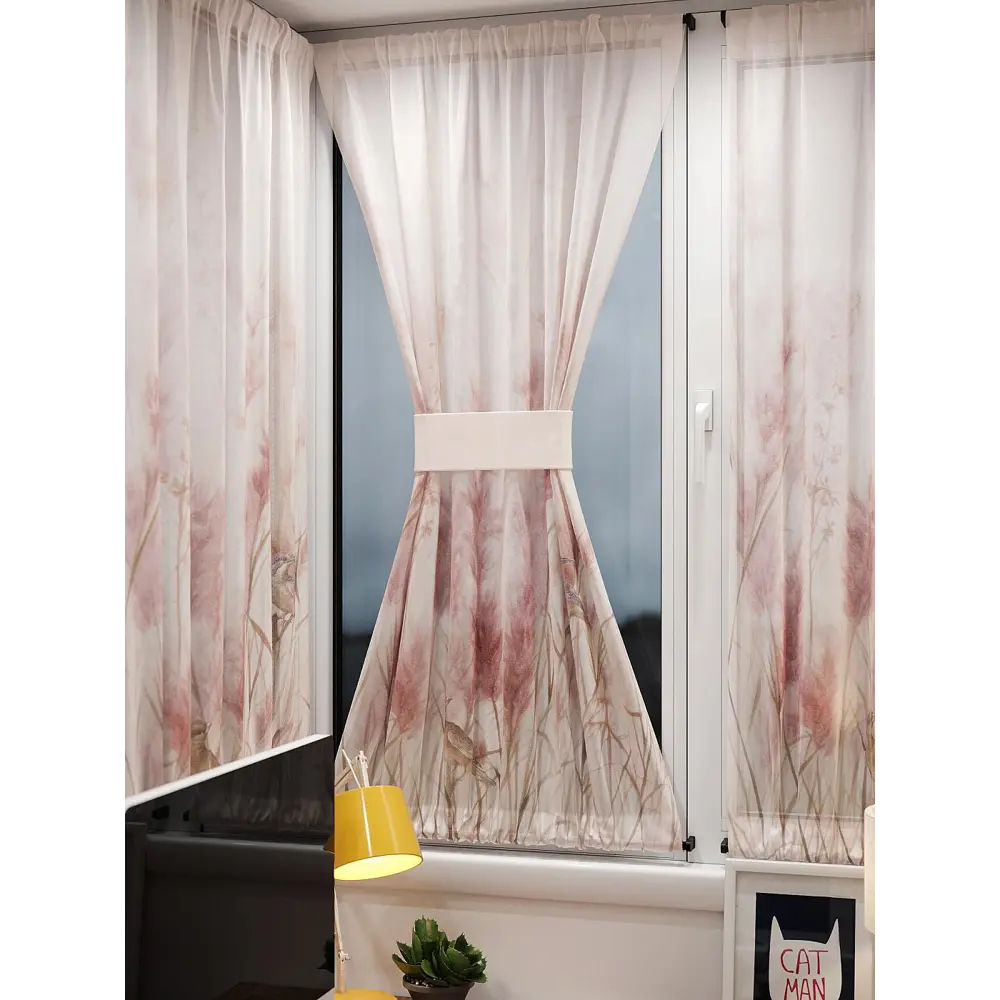 Фото 9 Тюль At home Базовая коллекция AT764025 на шторной ленте 140x100 см цвет бежевый Фото 9 Тюль At home Базовая коллекция AT764025 на шторной ленте 140x100 см цвет бежевый