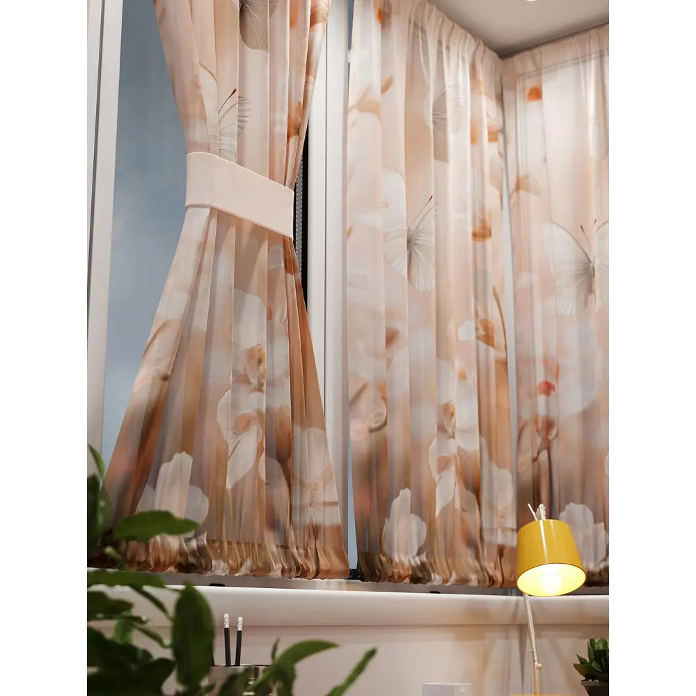 Фото 6 Тюль At home Базовая коллекция AT764027 на шторной ленте 140x100 см цвет бежевый Фото 6 Тюль At home Базовая коллекция AT764027 на шторной ленте 140x100 см цвет бежевый