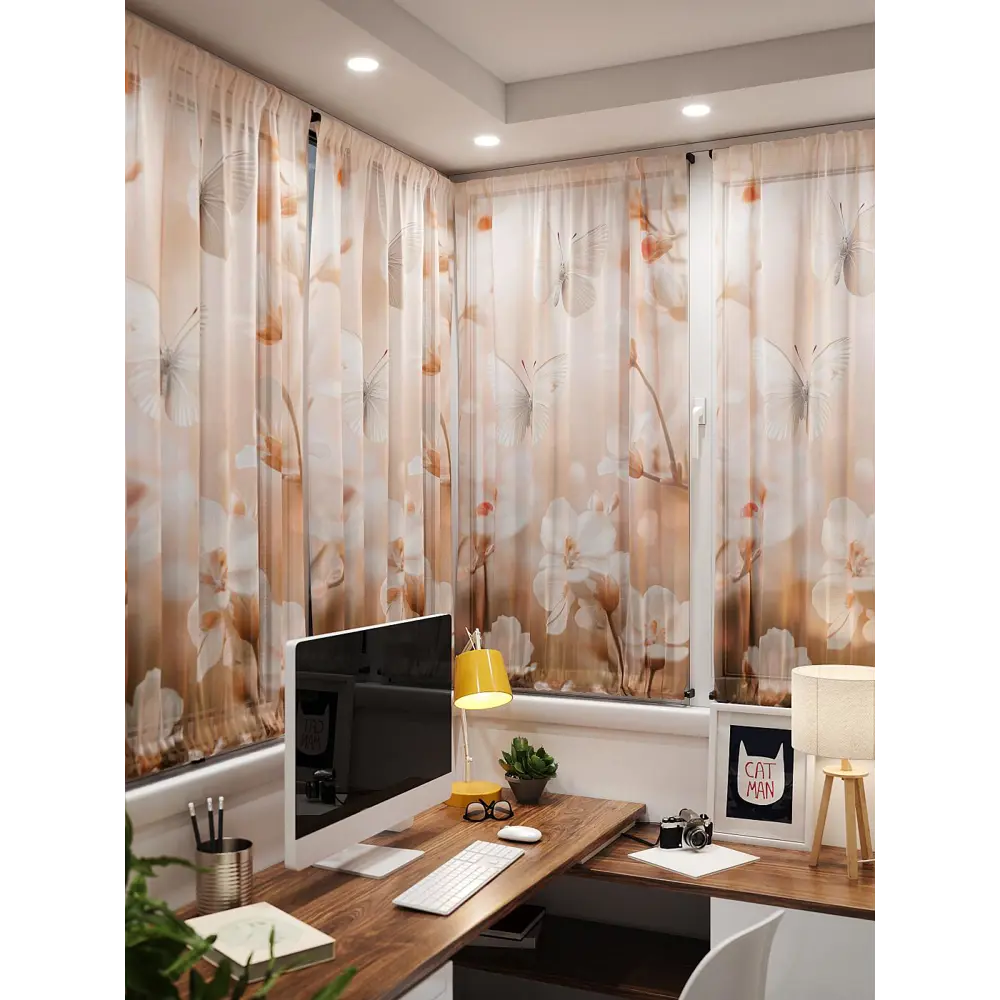 Фото 4 Тюль At home Базовая коллекция AT764027 на шторной ленте 140x100 см цвет бежевый Фото 4 Тюль At home Базовая коллекция AT764027 на шторной ленте 140x100 см цвет бежевый